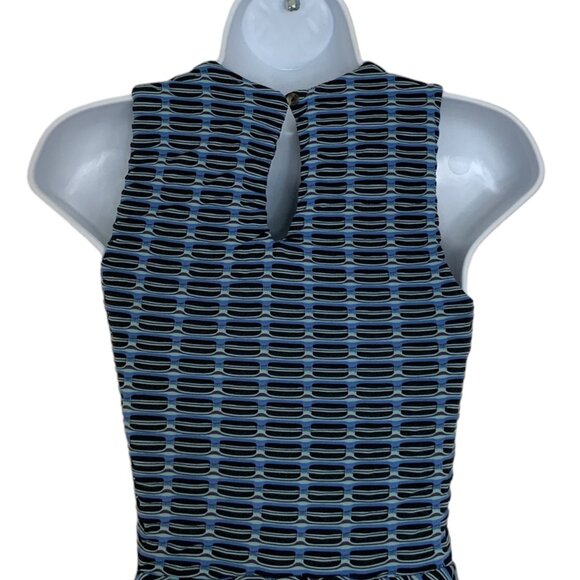 Opening Ceremony Jacquard Skater Dress XS Peony Blue Sleeveless Mini Party NEW - Picture 8 of 12